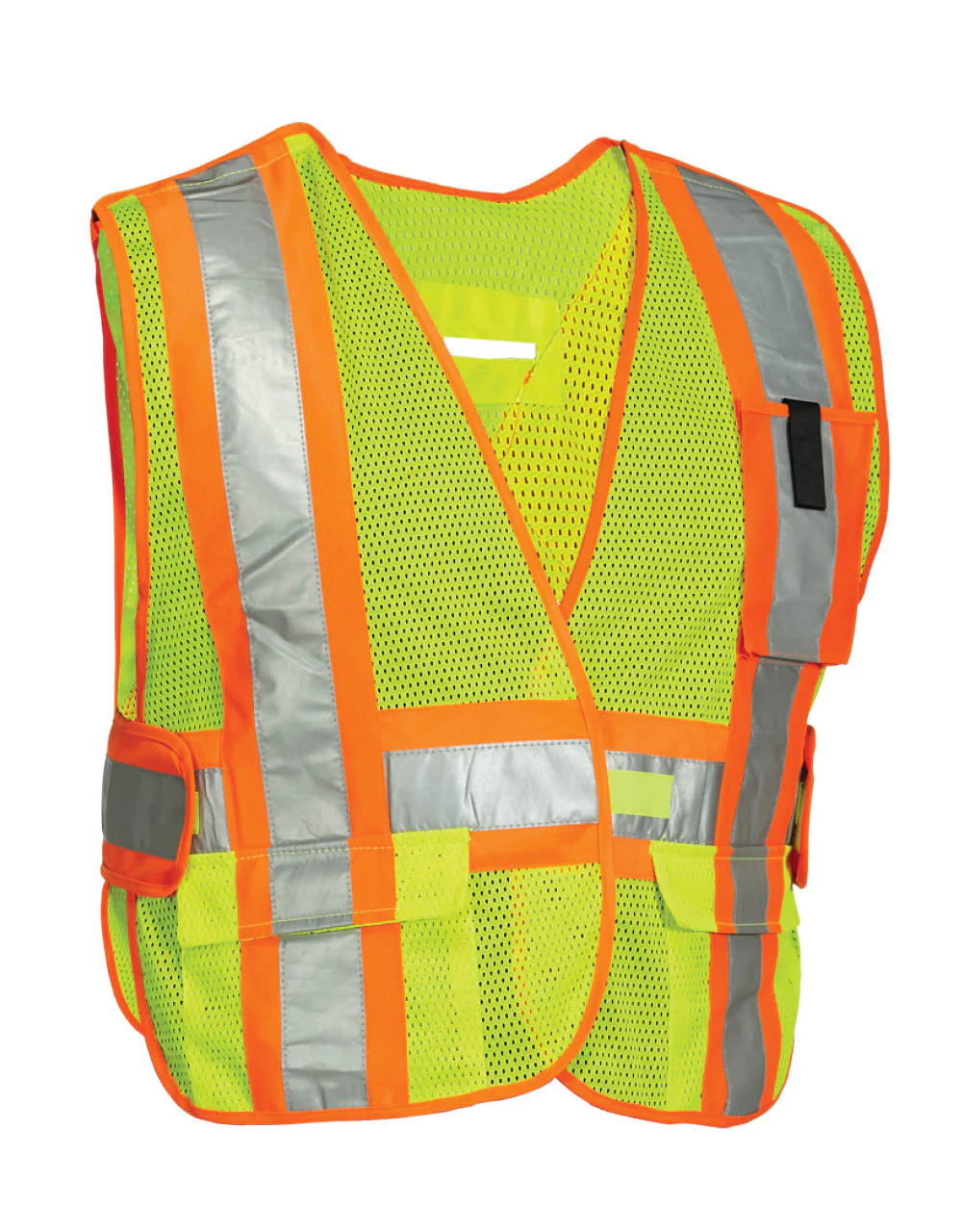 Forcefield 5-Point Tear-away Hi Vis Mesh Traffic Safety Vest, One-Size - Image 3
