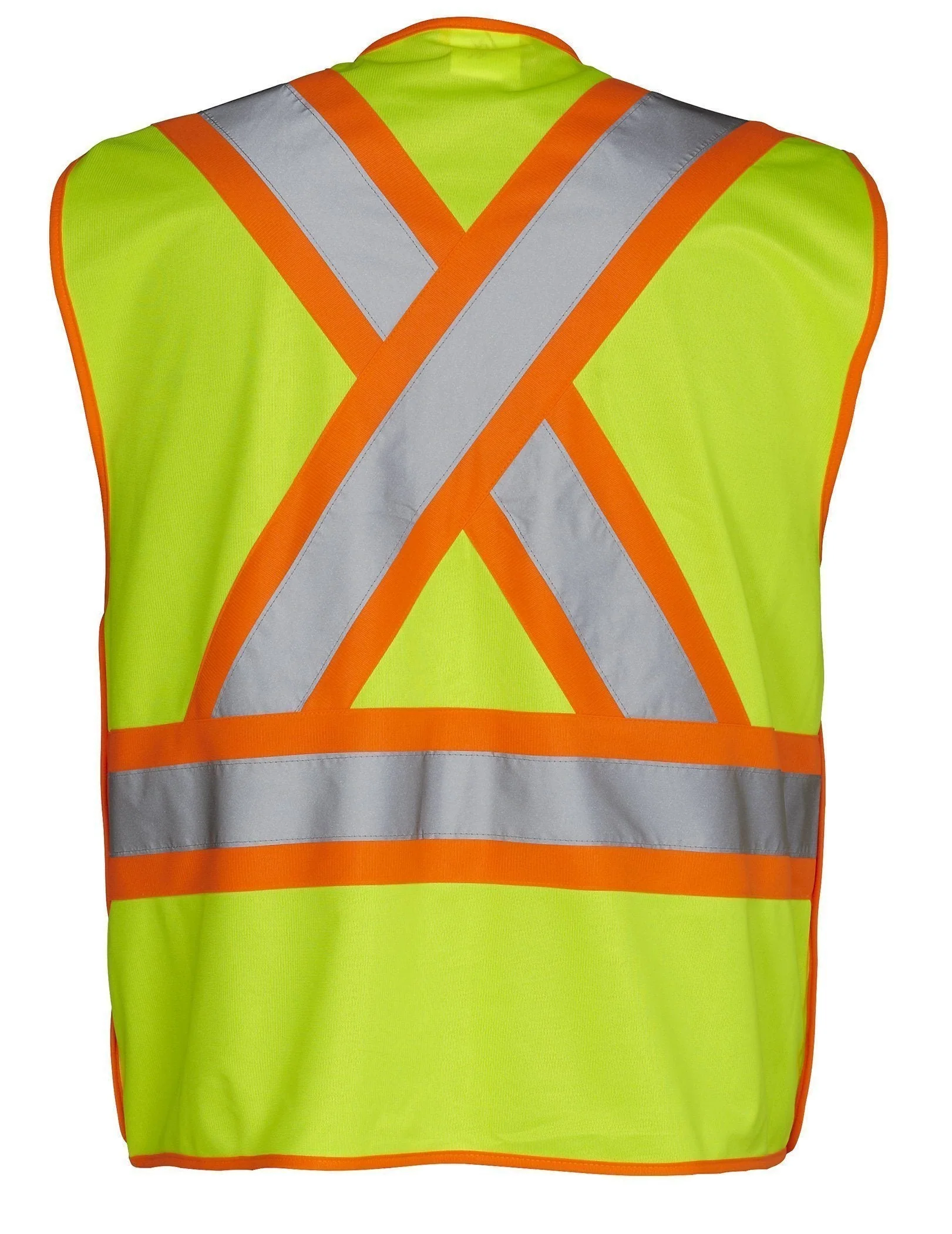 Forcefield 5-Point Tear-Away Hi Vis Traffic Safety Vest, Tricot Polyester, 3 Sizes - Image 4