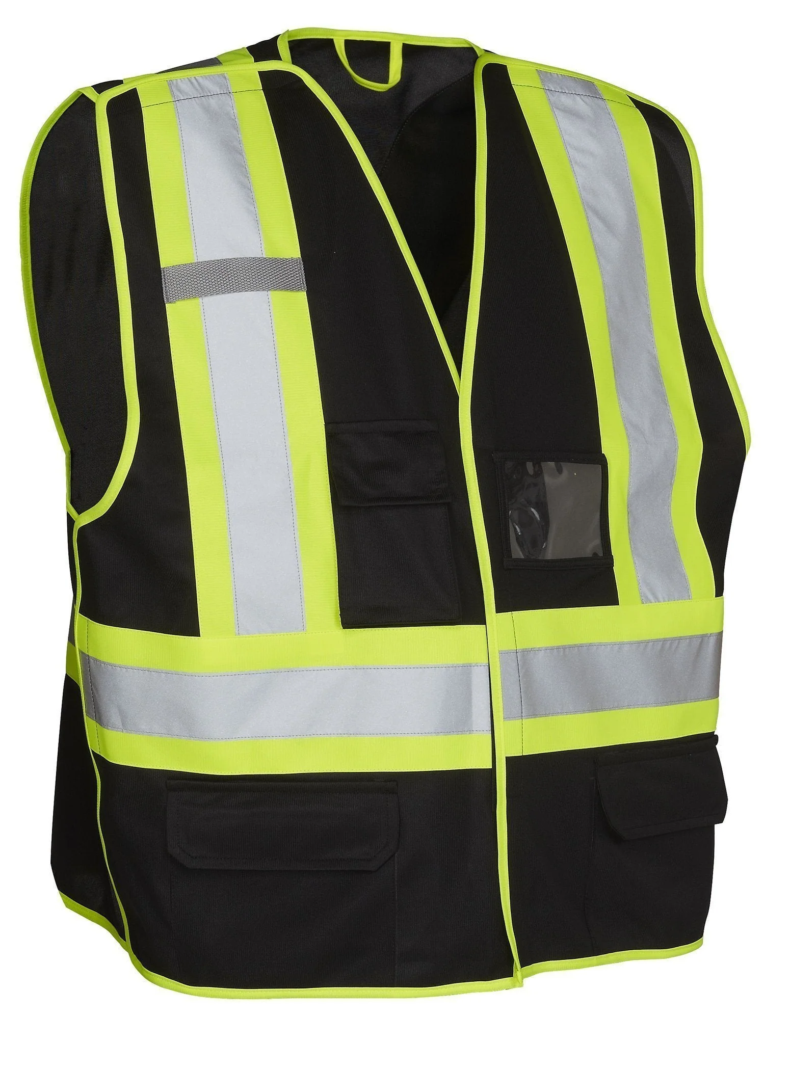 Forcefield 5-Point Tear-Away Hi Vis Traffic Safety Vest, Tricot Polyester, 3 Sizes - Image 5