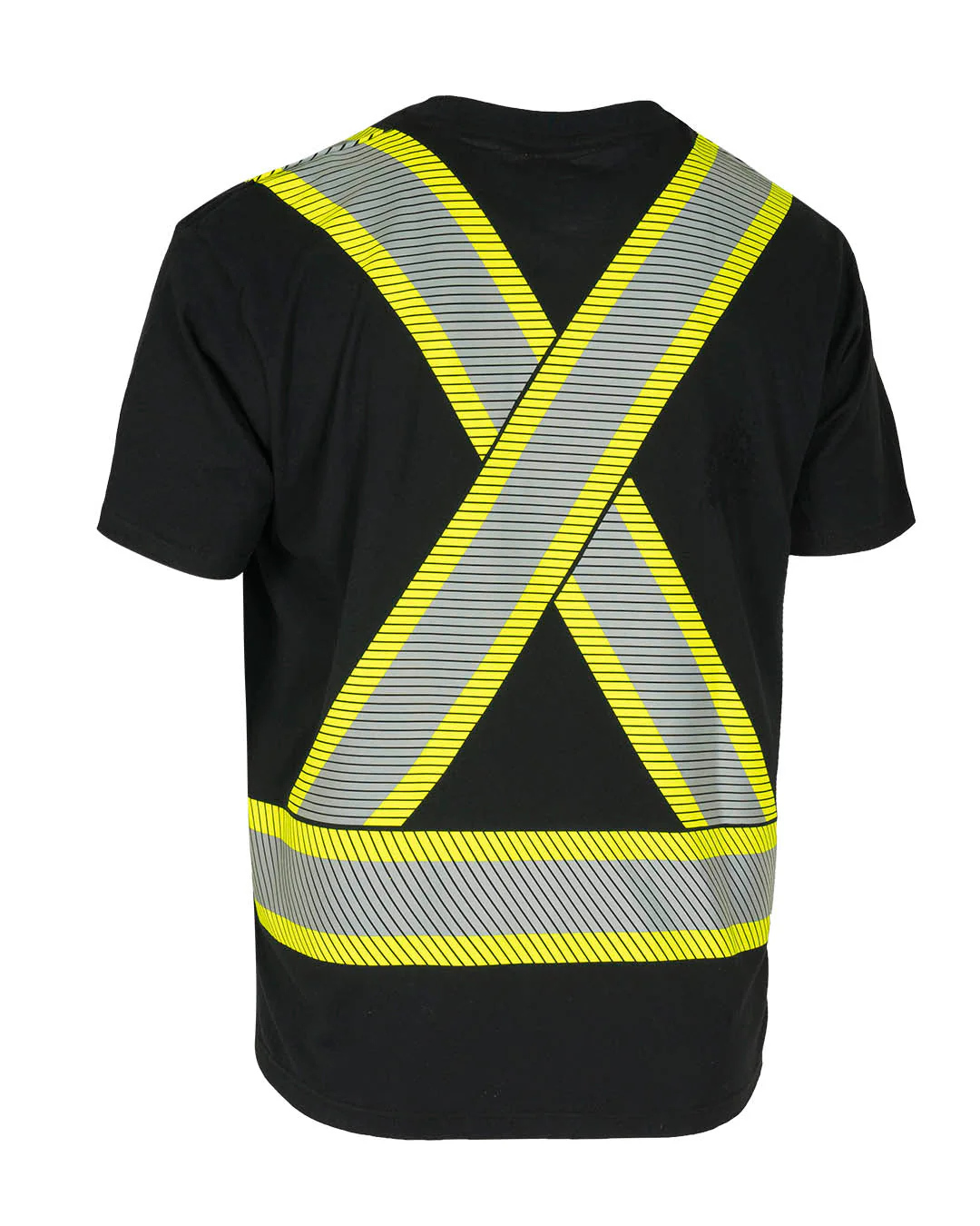Forcefield Athletic Fit Hi Vis Crew Neck 100% Cotton Short Sleeve Safety Tee Shirt with Segmented Reflective Tape - Image 4