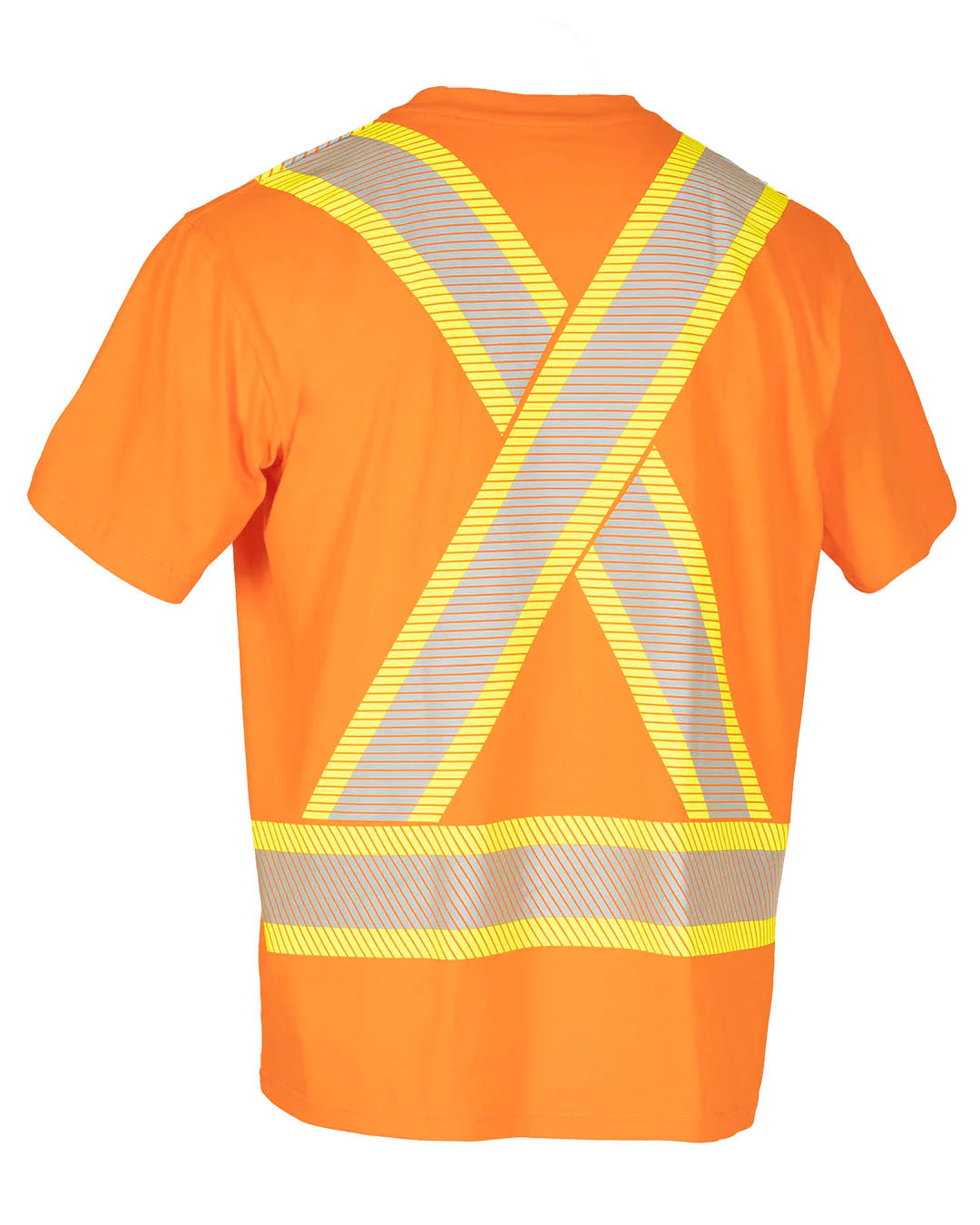 Forcefield Athletic Fit Hi Vis Crew Neck 100% Cotton Short Sleeve Safety Tee Shirt with Segmented Reflective Tape - Image 6