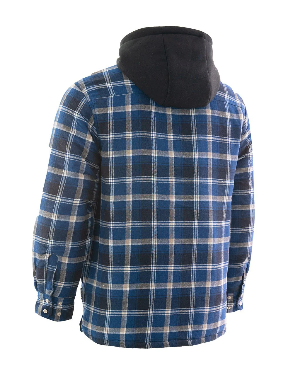 Forcefield Blue Hooded Sherpa-Lined Flannel Shirt Jacket - Image 2