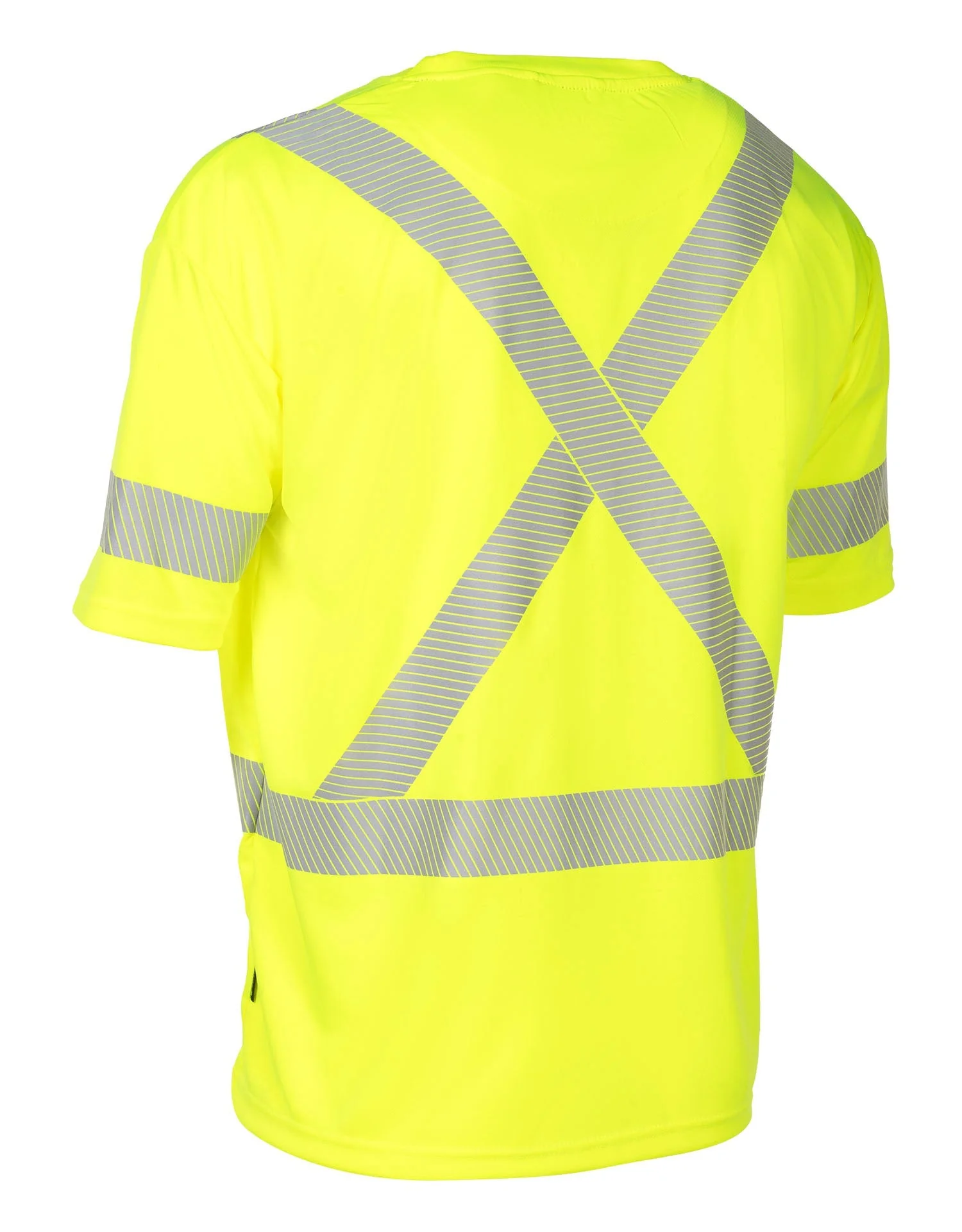 Forcefield Hi Vis Lime Crew Neck Short Sleeve Ultrasoft Technical Tee - Image 2