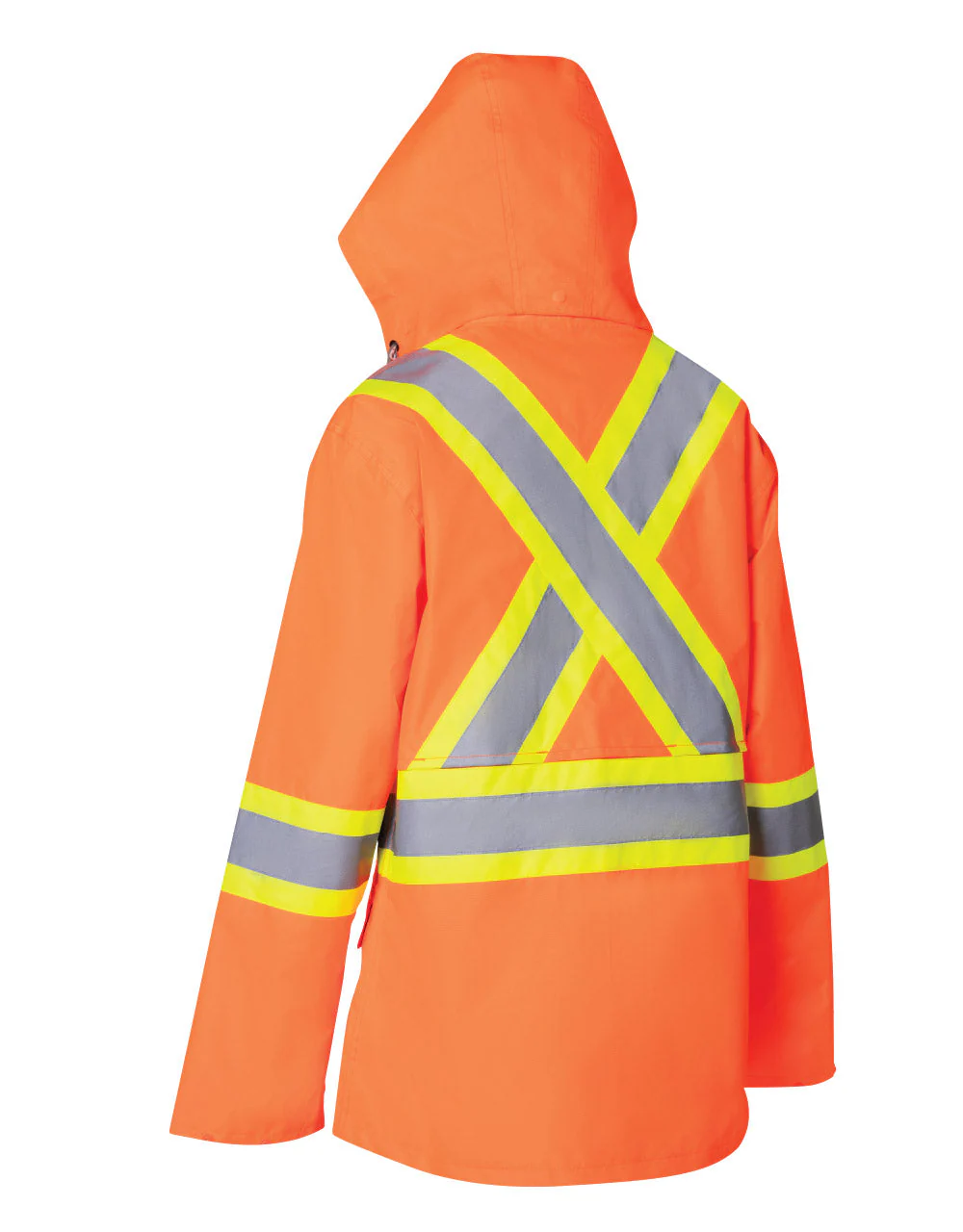 Forcefield Women's Hi Vis Safety Rain Jacket with Snap-Off Hood - Image 4