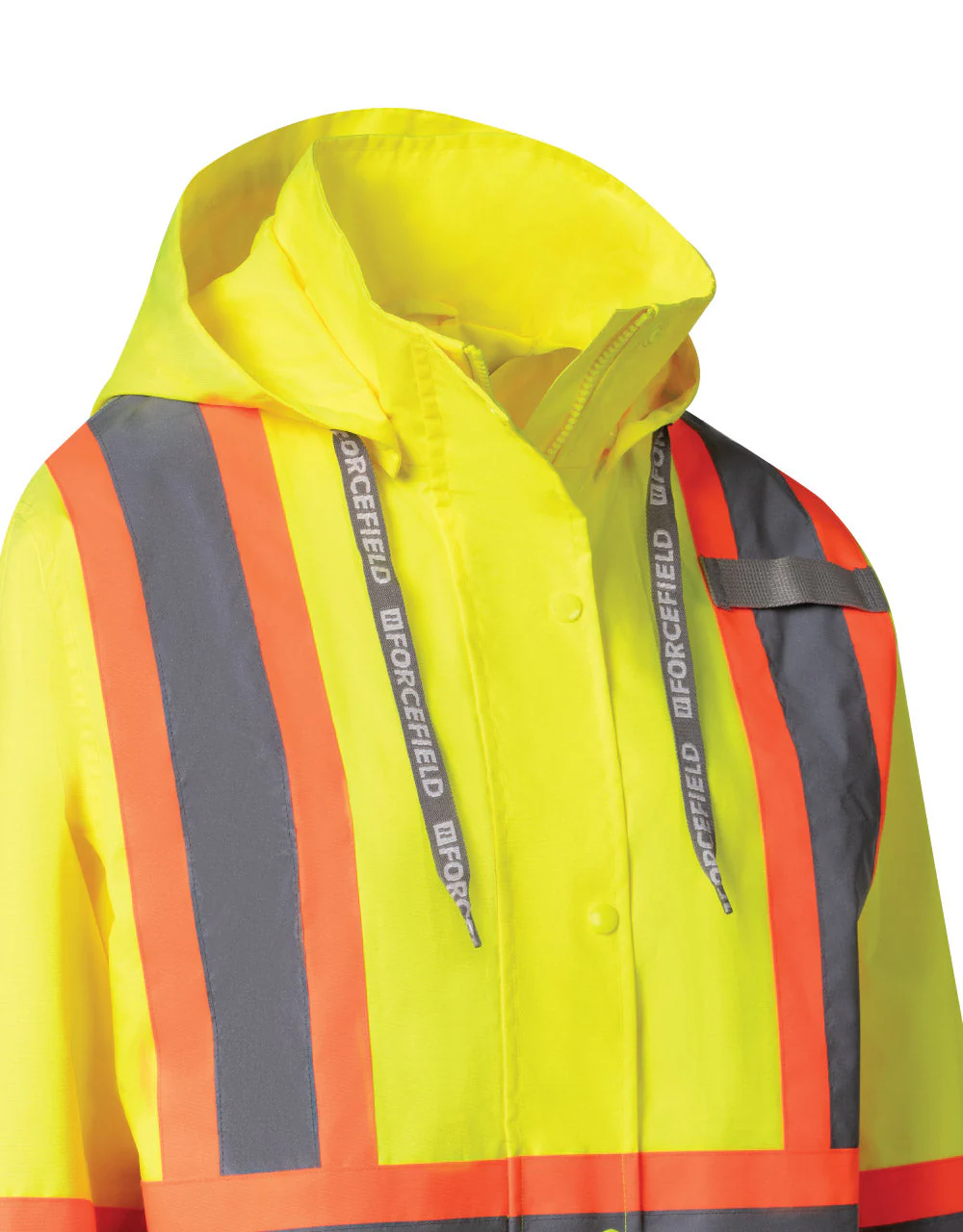 Forcefield Women's Hi Vis Safety Rain Jacket with Snap-Off Hood - Image 7