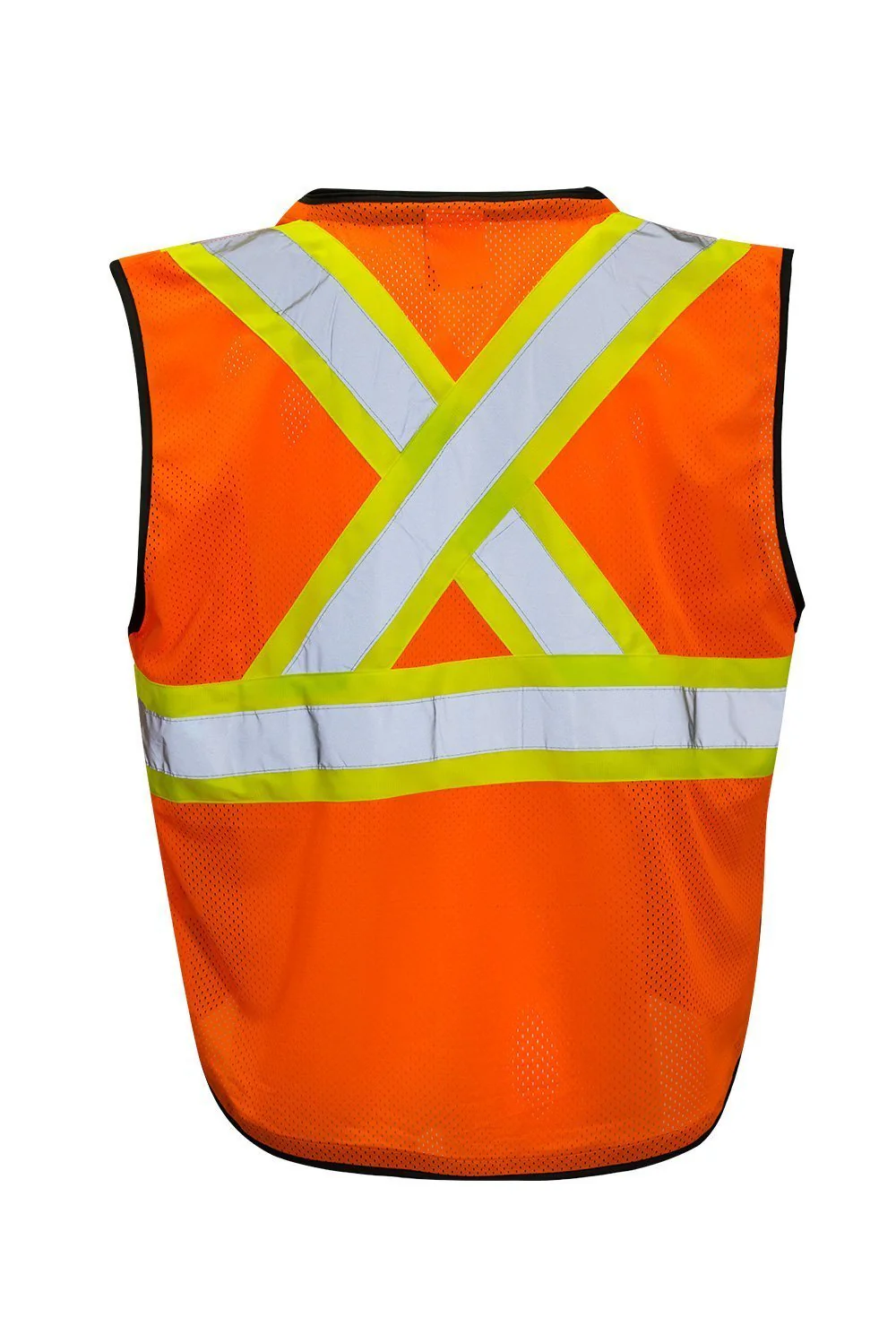 Forcefield Custom Printed Hi Vis Traffic Safety Vest with Zipper Front, Tricot Polyester - Image 2