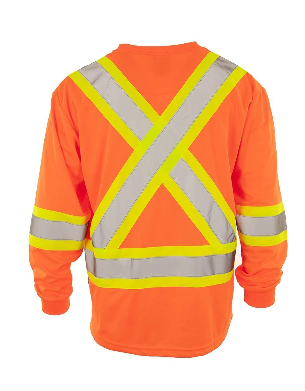 Forcefield Custom Printed Hi Vis V-Neck Long Sleeve Safety Tee - Image 2