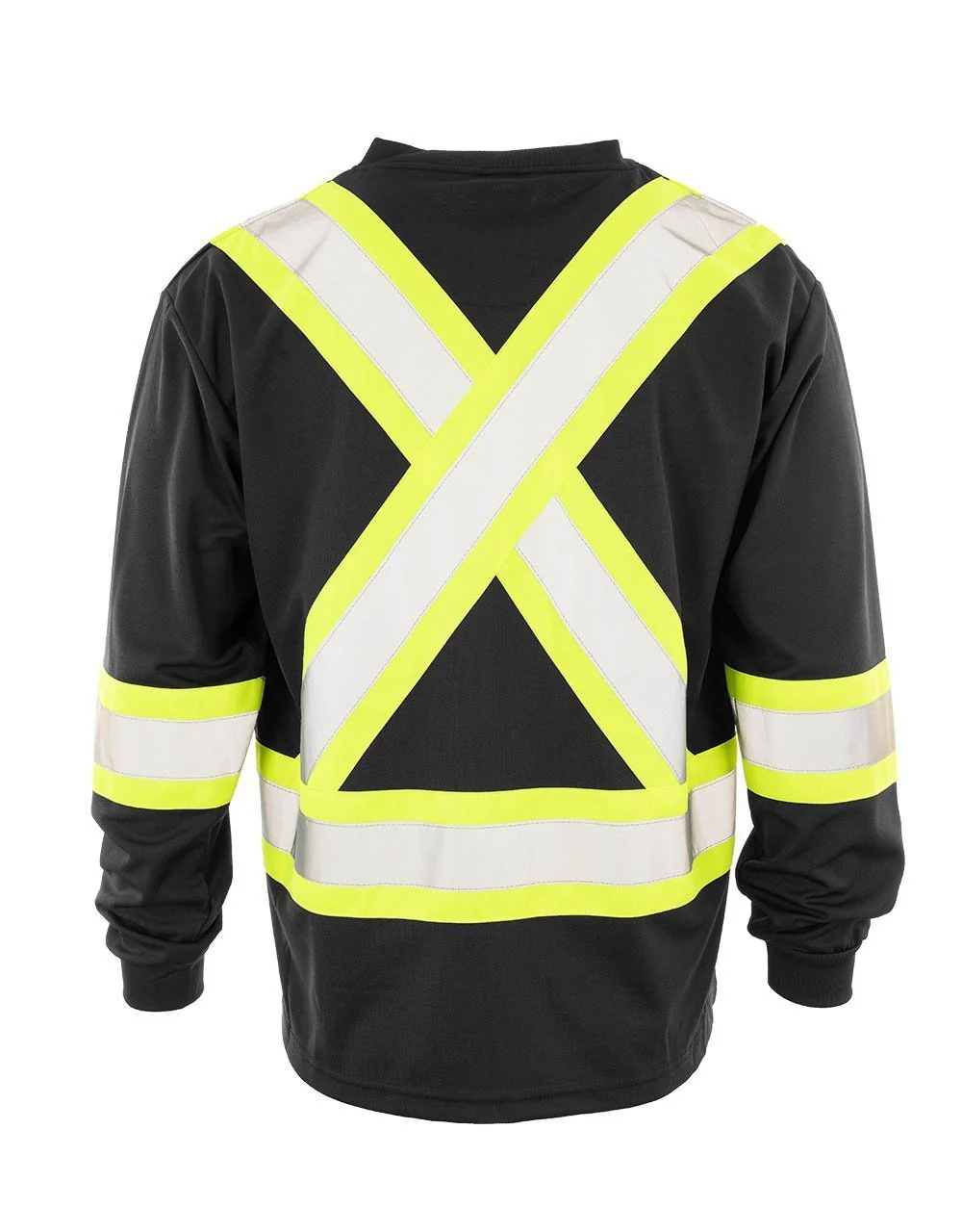 Forcefield Custom Printed Hi Vis V-Neck Long Sleeve Safety Tee - Image 4