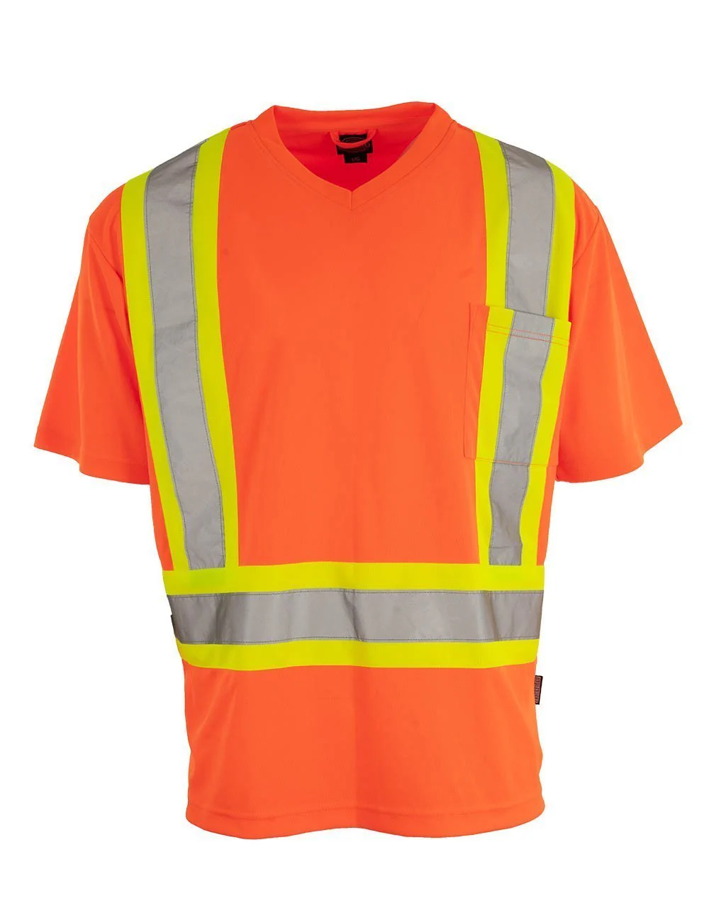 Forcefield Custom Printed Hi Vis V-Neck Short Sleeve Safety Tee Shirt
