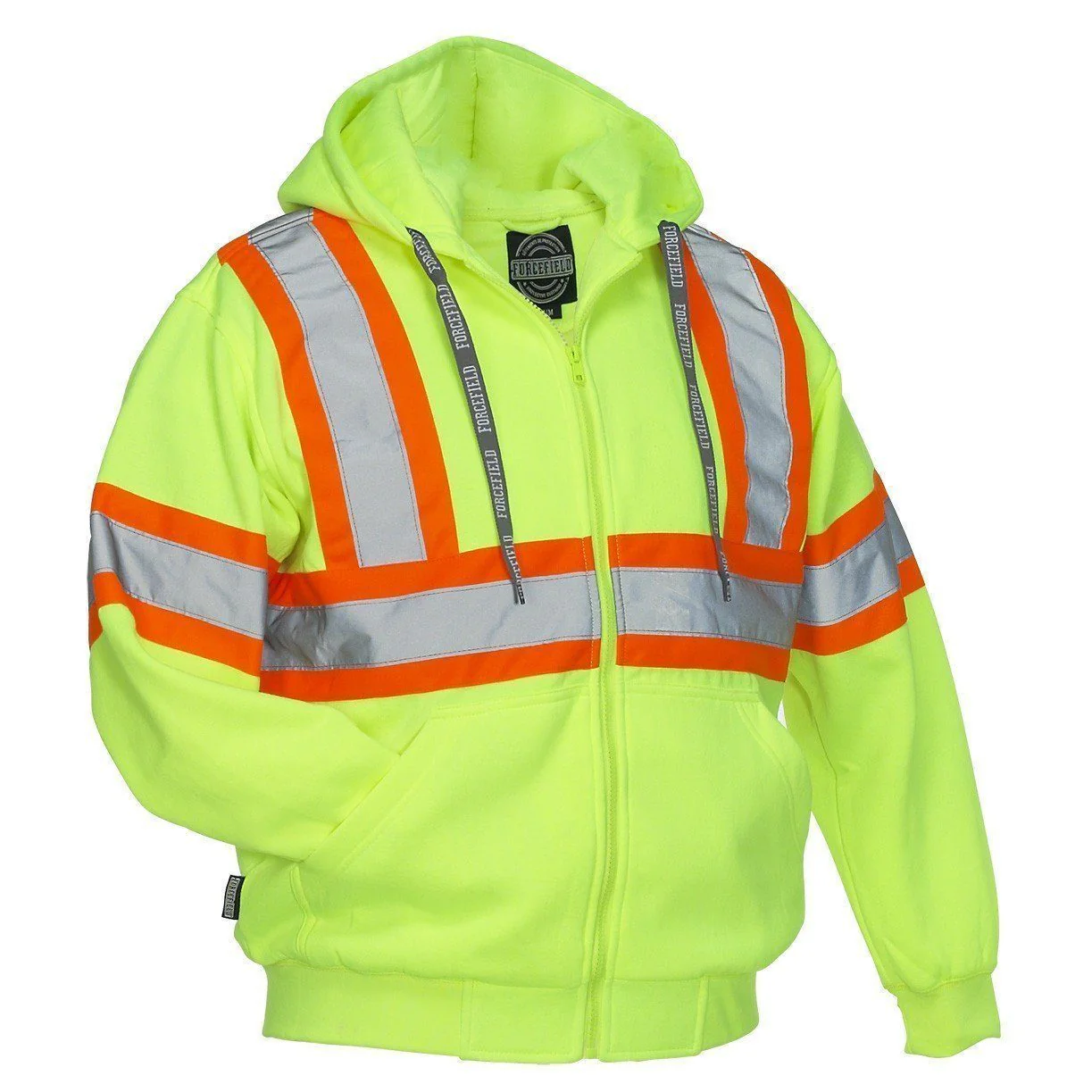 Forcefield Deluxe Hi Vis Safety Hoodie, Attached Hood - Image 3