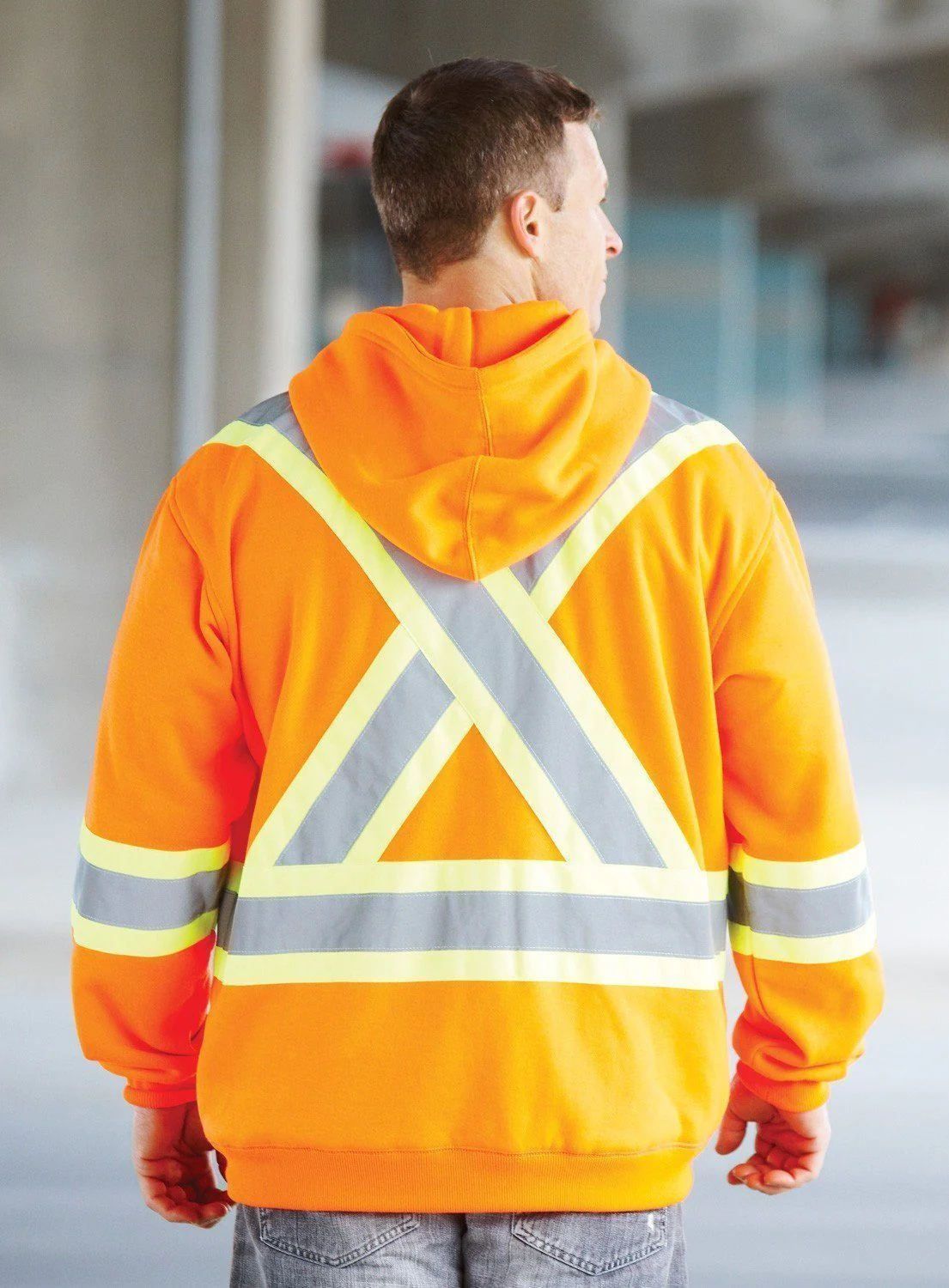 Forcefield Deluxe Hi Vis Safety Hoodie, Attached Hood - Image 8