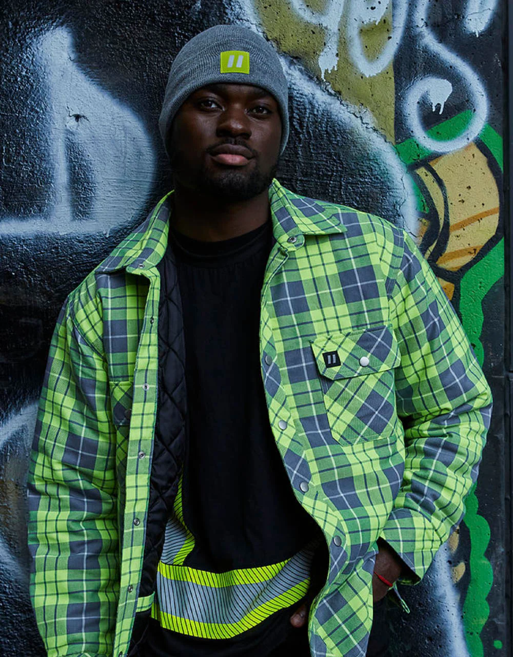 Forcefield Grey Toque with Reflective Patch - Image 2