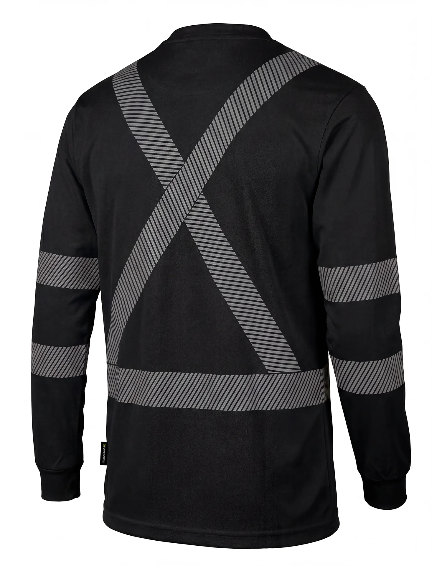 Hi Vis Black Crewneck Long Sleeve Ultrasoft Technical Tee - Image 2