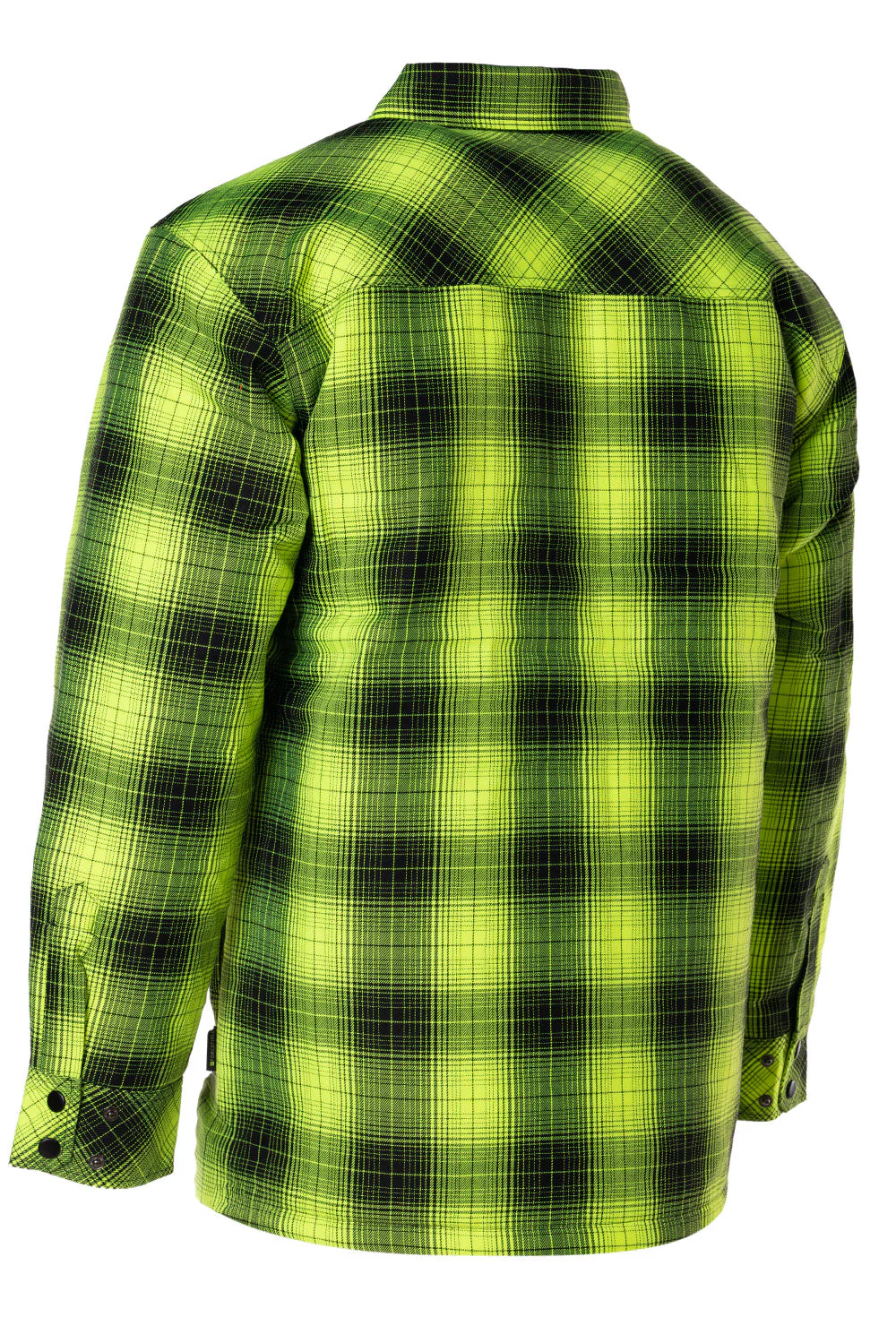 Forcefield Hi Vis Black Shadow Plaid Quilted Flannel Shirt Jacket - Image 8