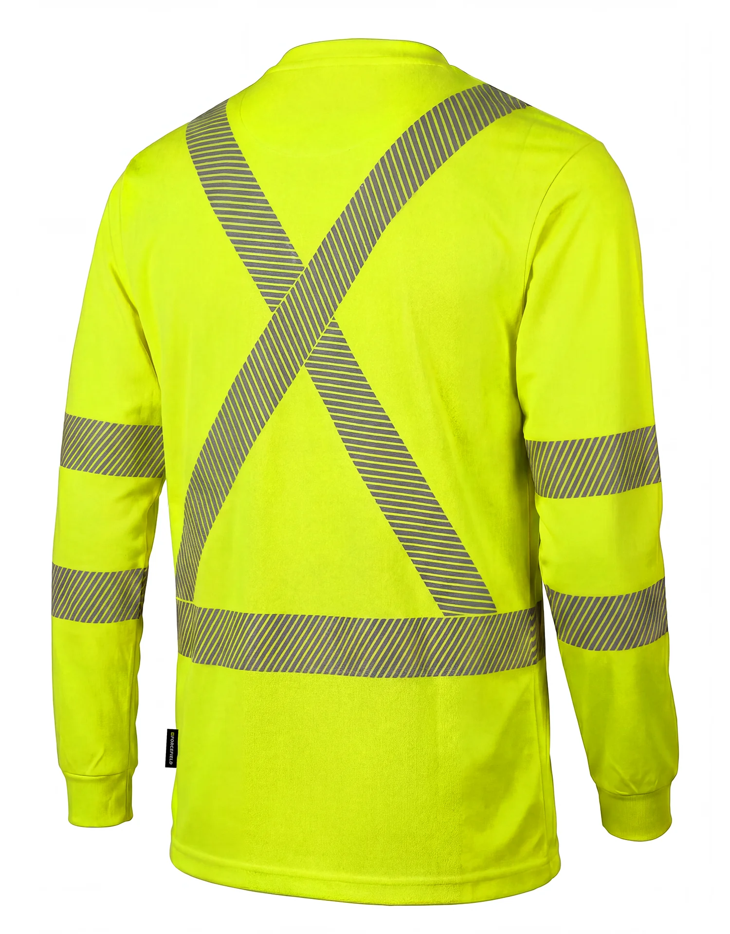 Hi Vis Lime Crewneck Long Sleeve Ultrasoft Technical Tee - Image 2