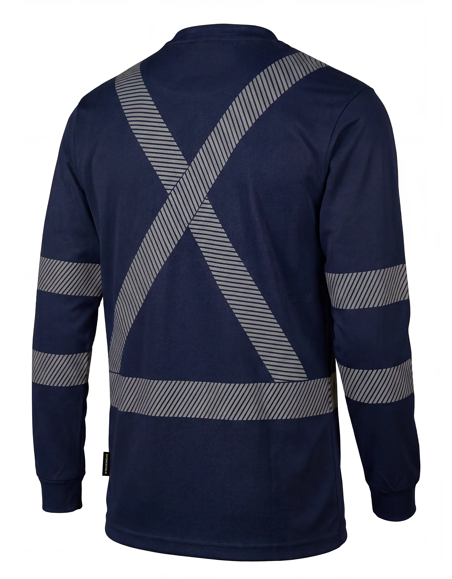 Hi Vis Navy Crewneck Long Sleeve Ultrasoft Technical Tee - Image 2
