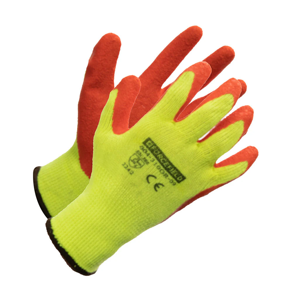 Forcefield Hi-Vis Knit Work Glove, Palm Coated with Crinkle Latex
