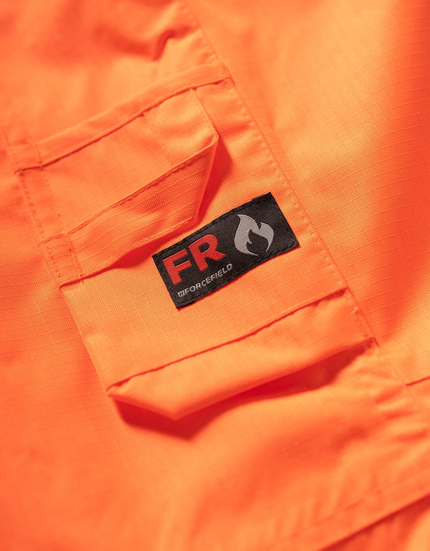 Forcefield Hi-Vis Orange Flame-Resistant (FR) Ripstop Light Weight Bib Pants - Image 3