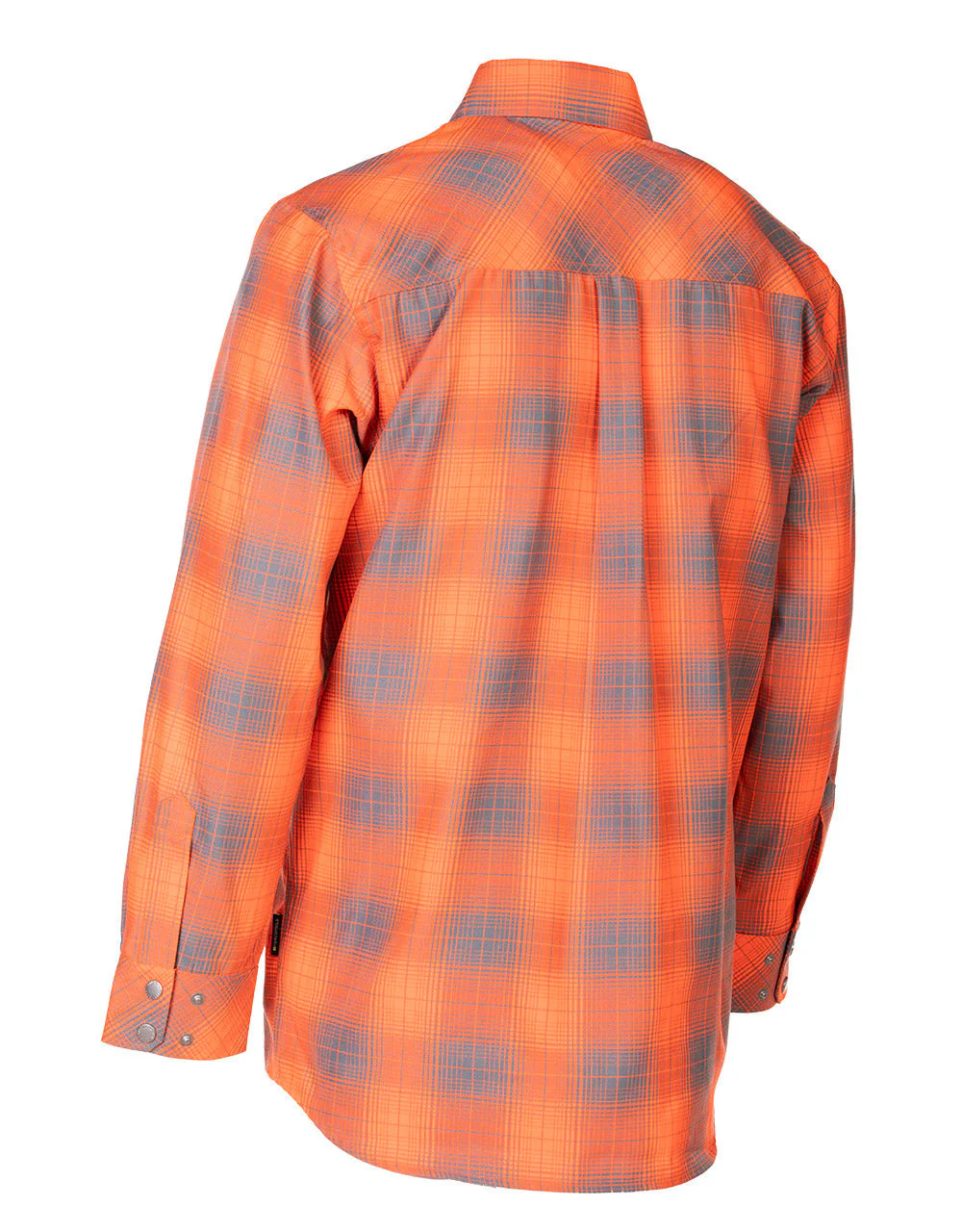 Forcefield Hi Vis Orange Shadow Plaid Unlined Flannel Shirt - Image 3
