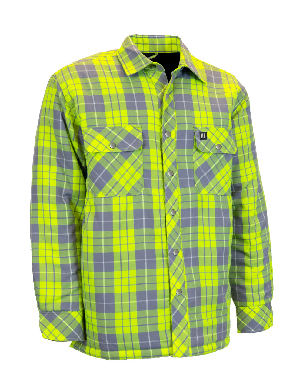 Forcefield Hi Vis Plaid Quilt-Lined Flannel Shirt Jacket - Image 2