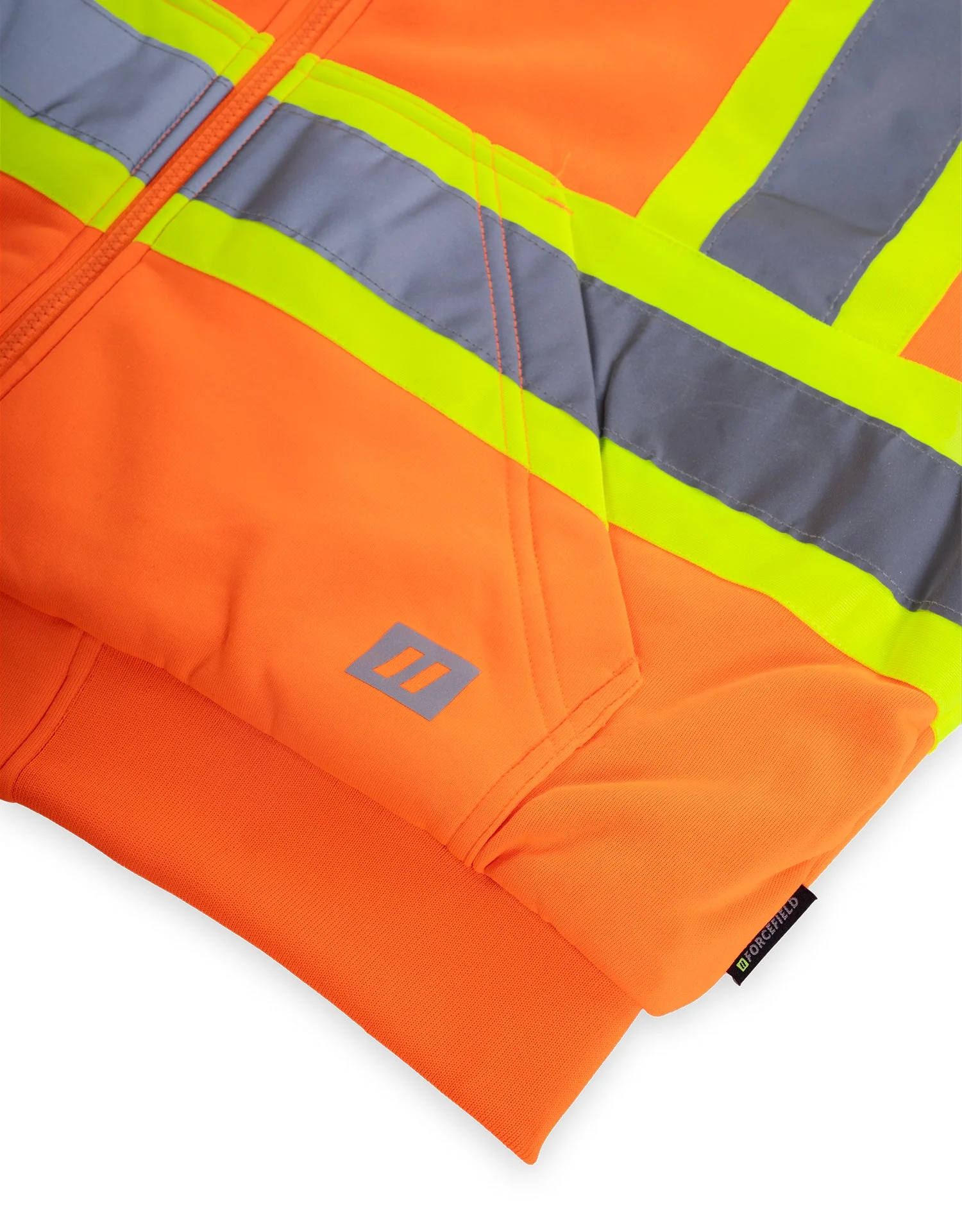 Forcefield Deluxe Hi Vis Safety Hoodie, Detachable Hood - Image 3