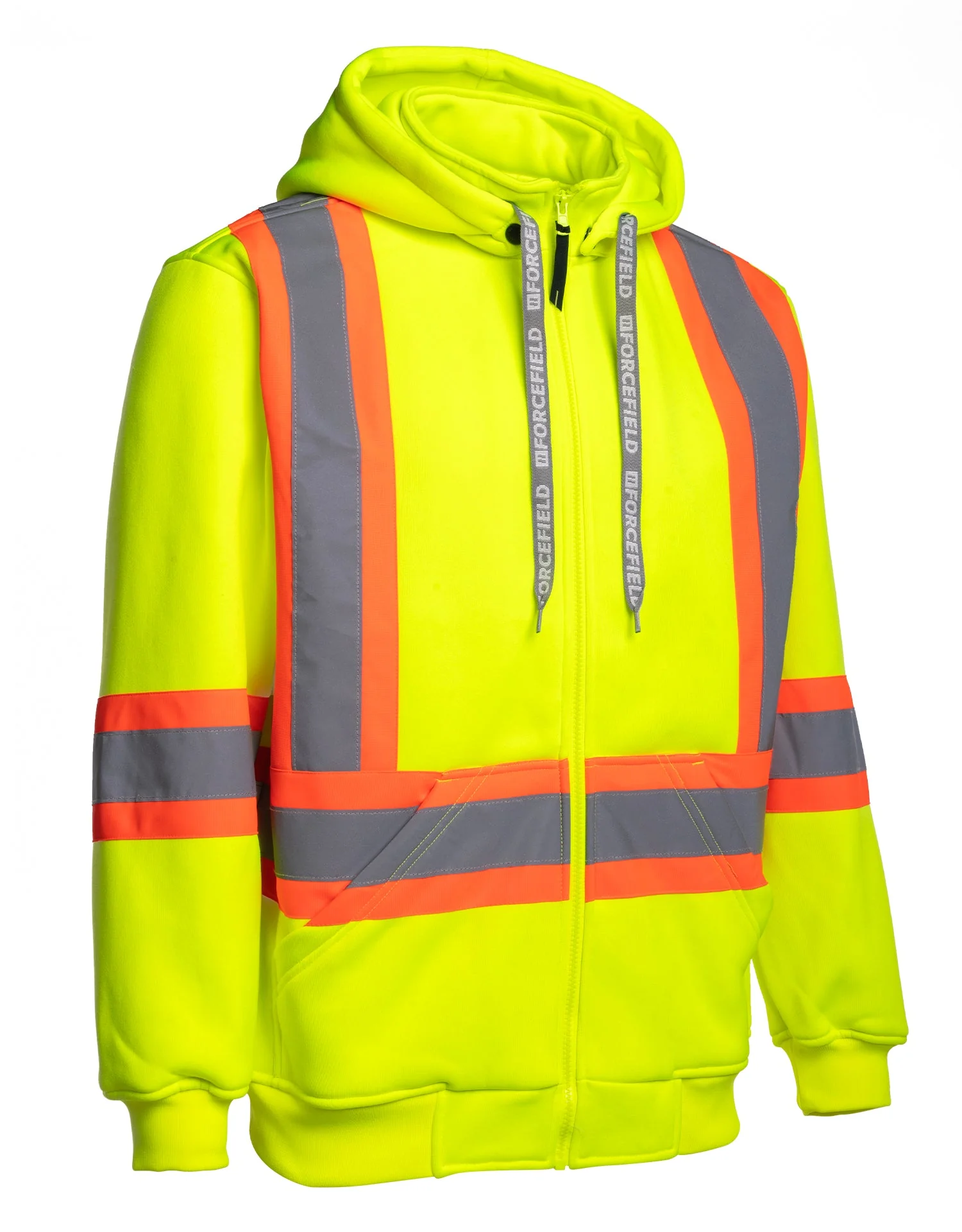 Forcefield Deluxe Hi Vis Safety Hoodie, Detachable Hood - Image 5