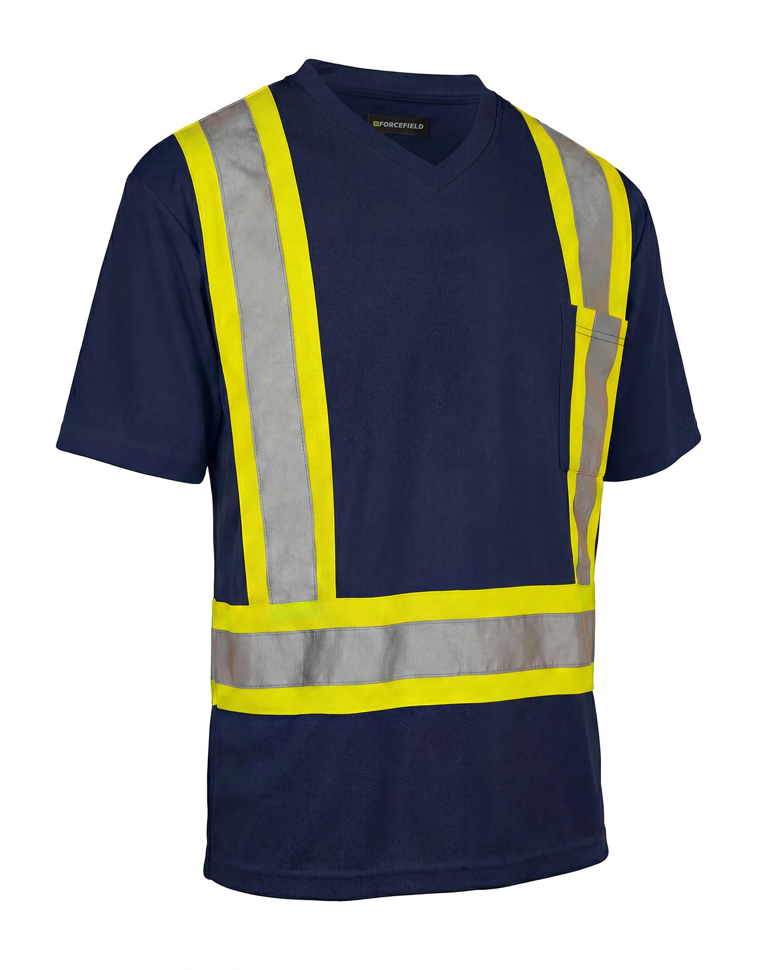 Forcefield Hi Vis V-Neck Short Sleeve Safety Tee Shirt - Image 7