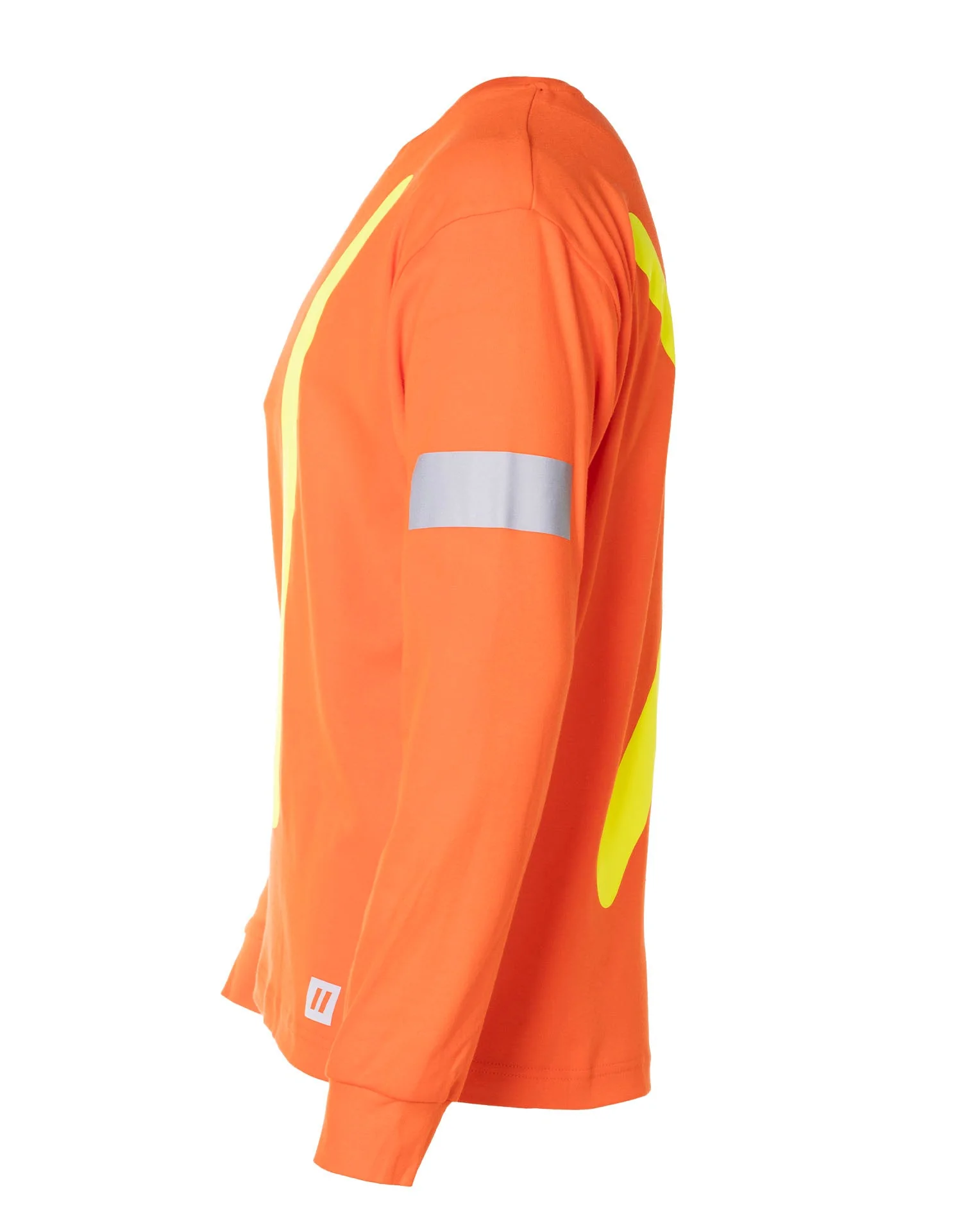 Forcefield Retro Safety Cotton Long Sleeve Tee With Reflective Arm Striping - Image 3