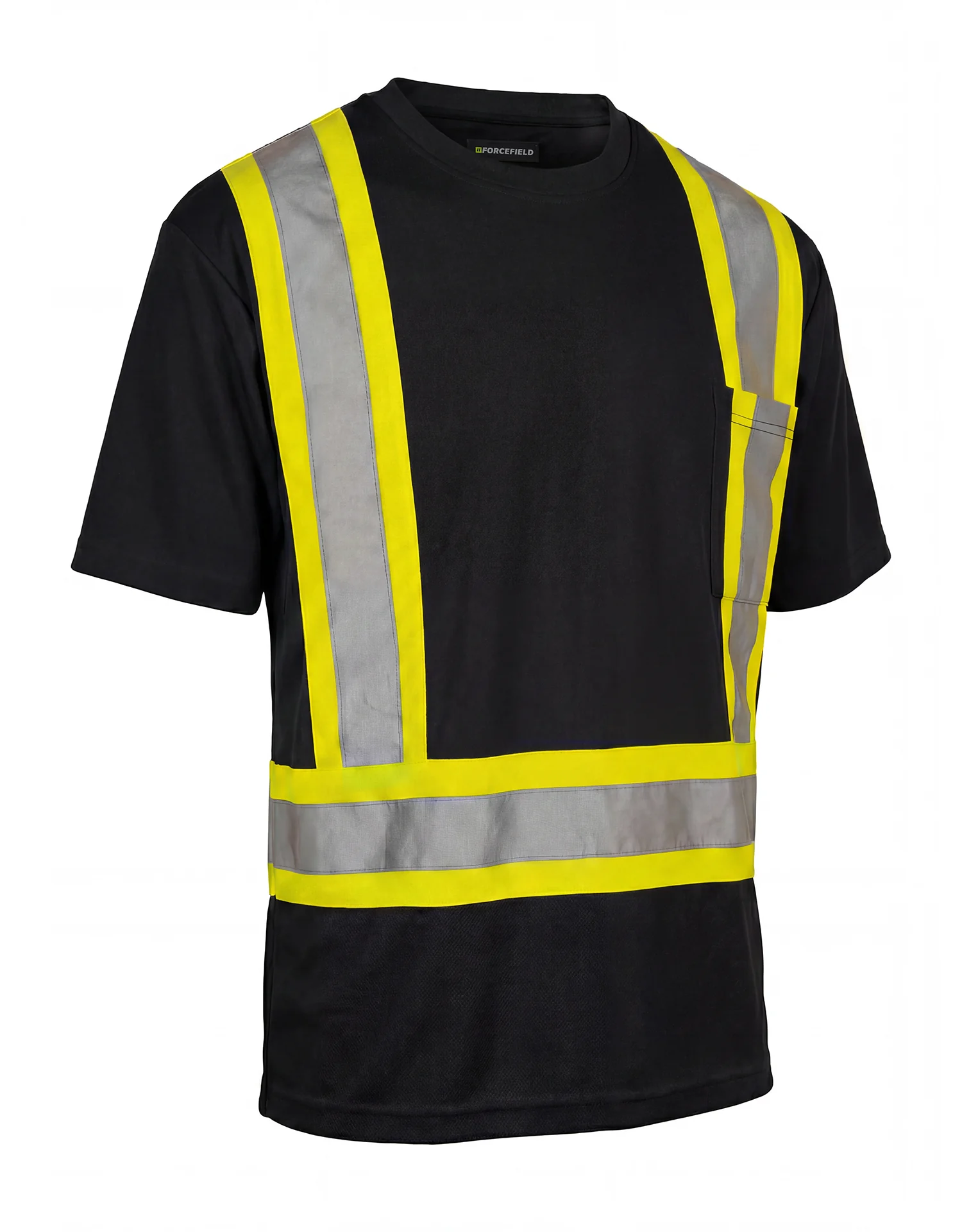 Forcefield Ultrasoft Hi Vis Crewneck Short Sleeve Safety Tee Shirt with Chest Pocket - Image 5