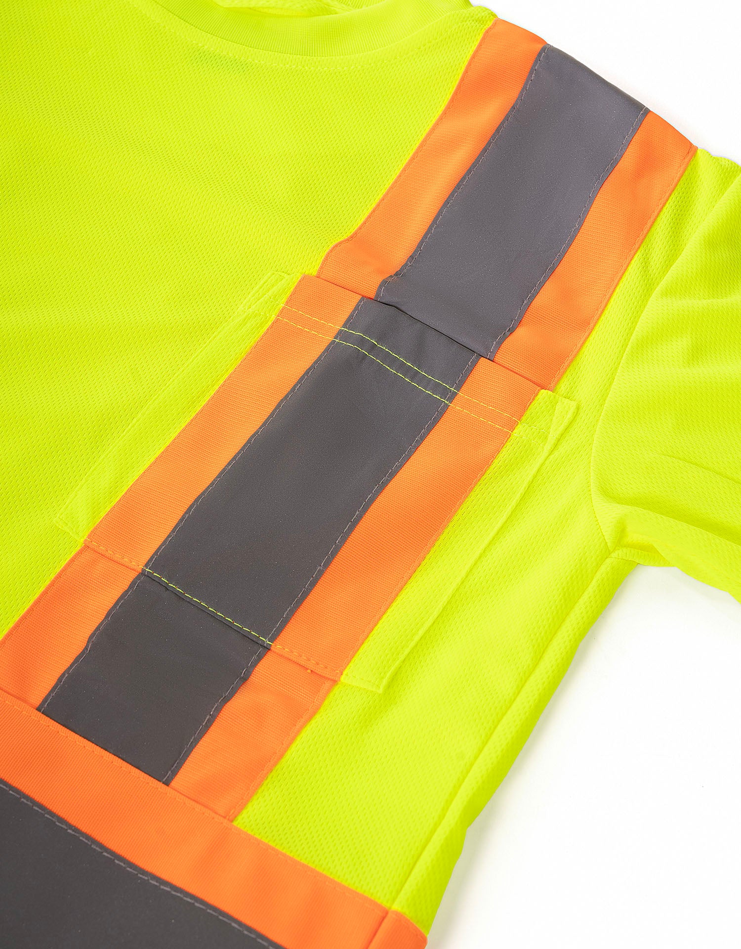 Forcefield Women's Hi Vis Crew Neck Short Sleeve Safety Tee Shirt with Chest Pocket - Image 7