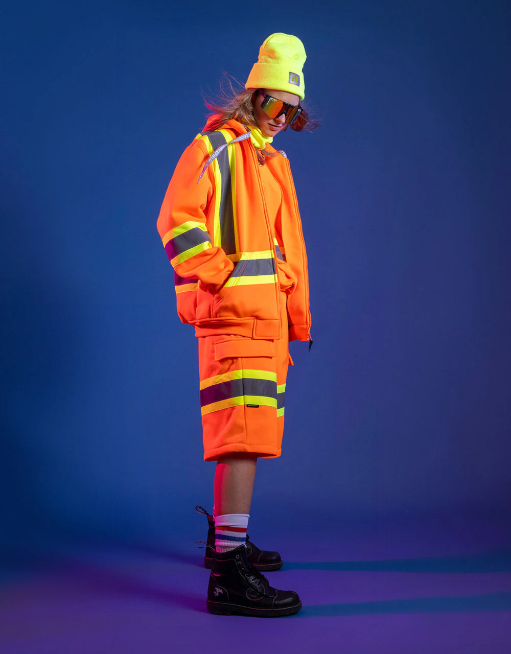 Forcefield Women's Hi Vis Safety Hoodie with Detachable Hood - Image 2