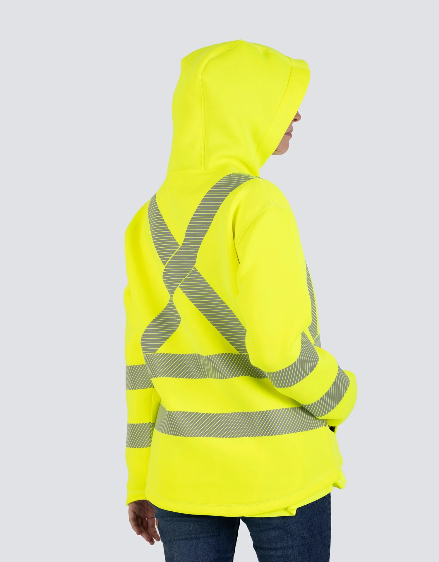 Forcefield Women's Lime Technical Safety Zip-Up Softshell Hoodie - Image 9